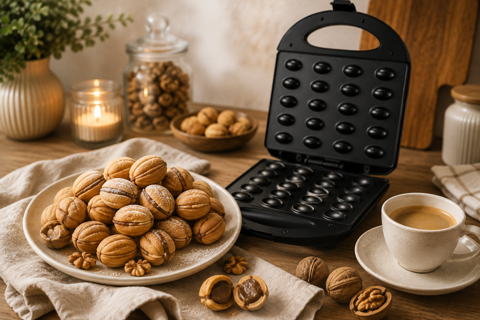 NutMaker wypiekacz do ciasteczek orzeszków z 24 foremkami